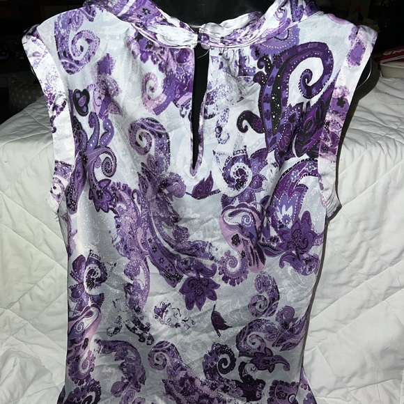 Dressbarn Paisley Roll Neck Blouse - Picture 4 of 9